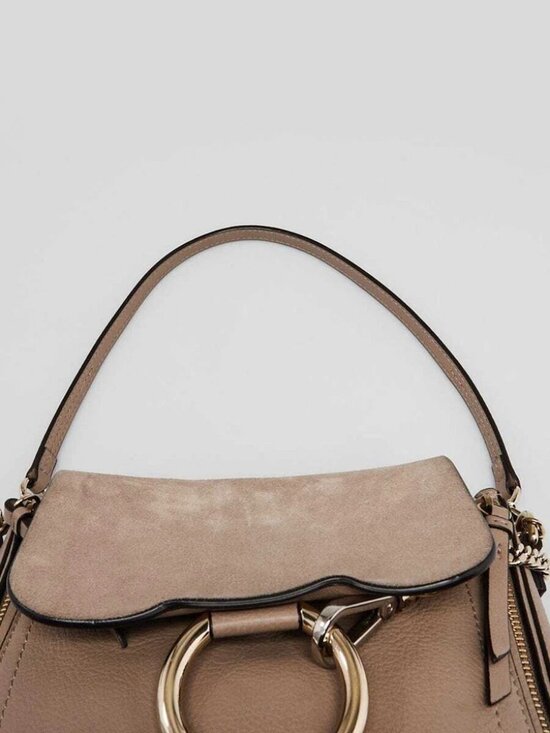 Chloe Motty Grey Leather/Suede Small Faye Backpack Bag main image 8